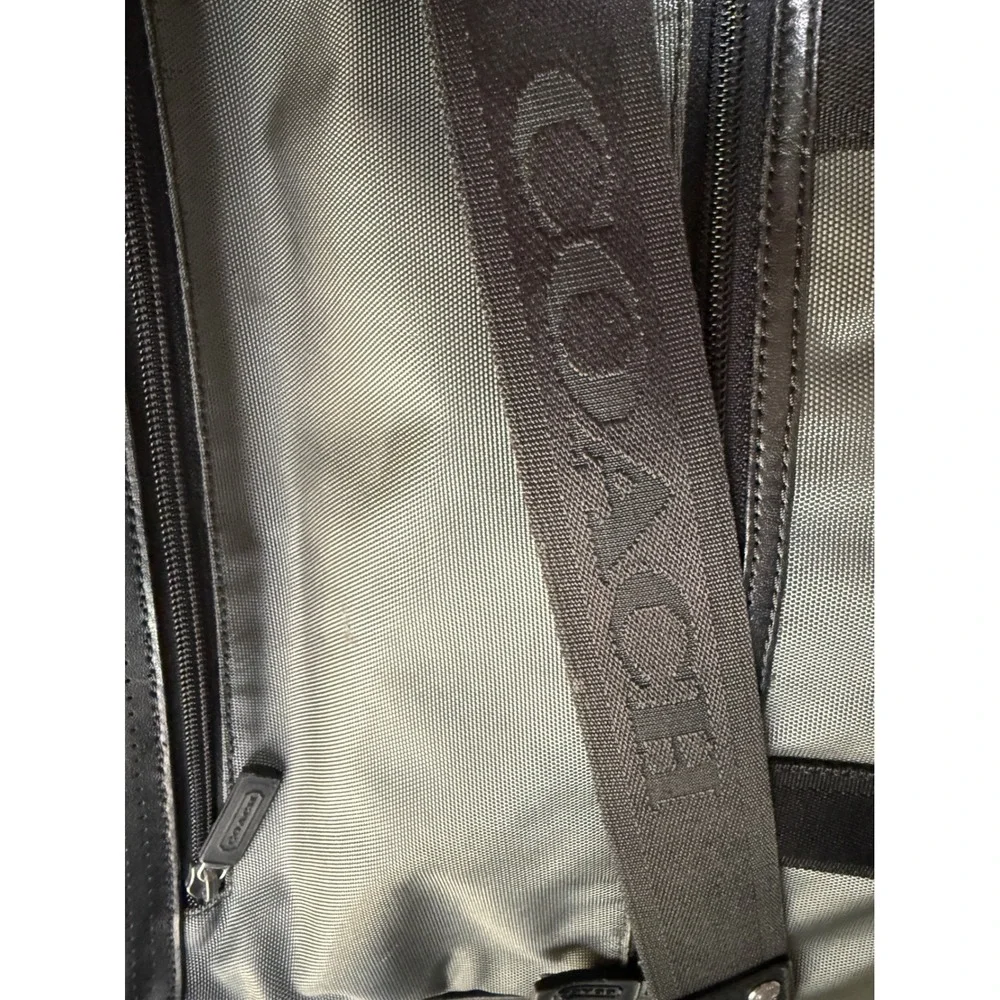 Coach Transatlantic‎ Nylon Laptop Briefcase Grey Black Messenger Bag F70354